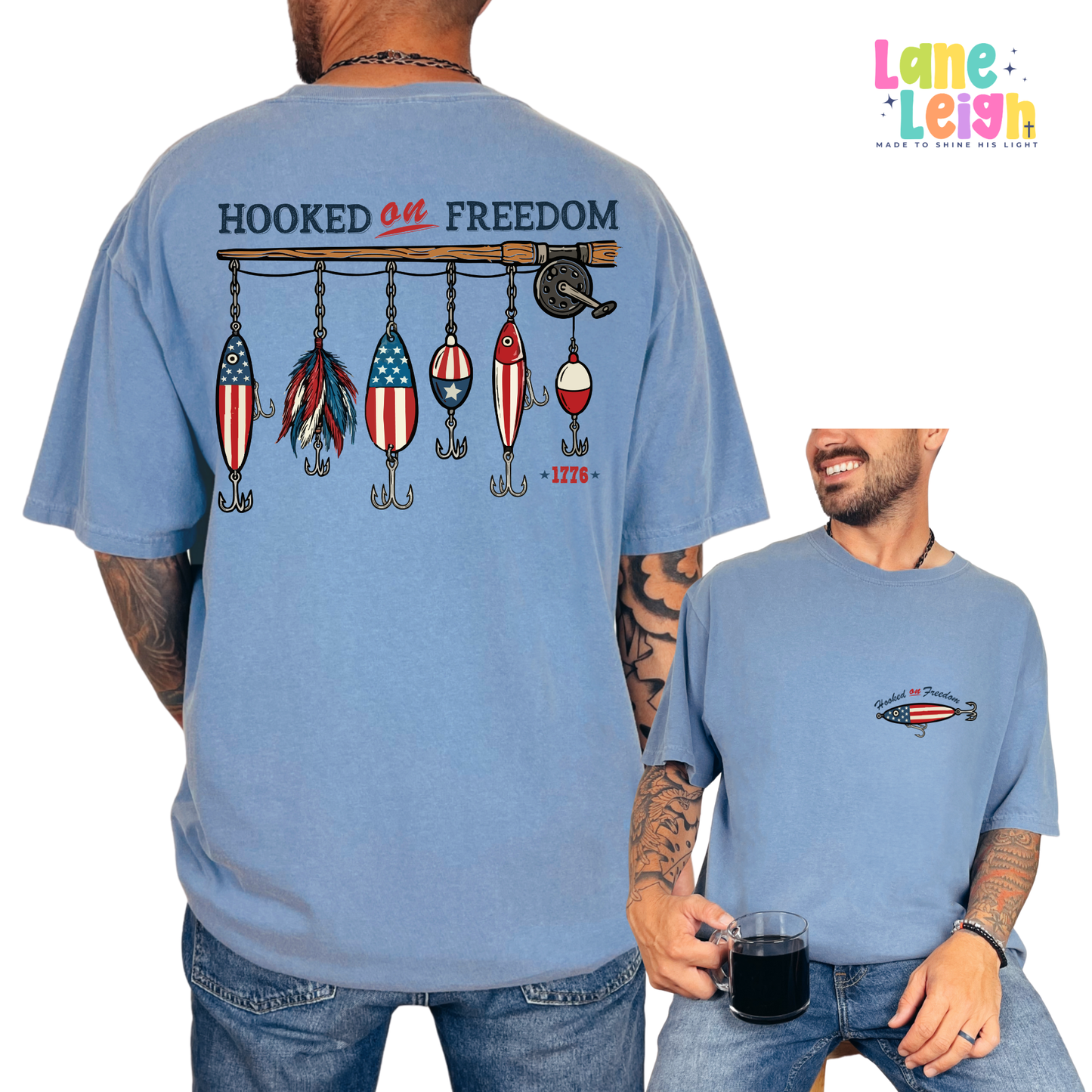 Hooked on Freedom Fishing Tee