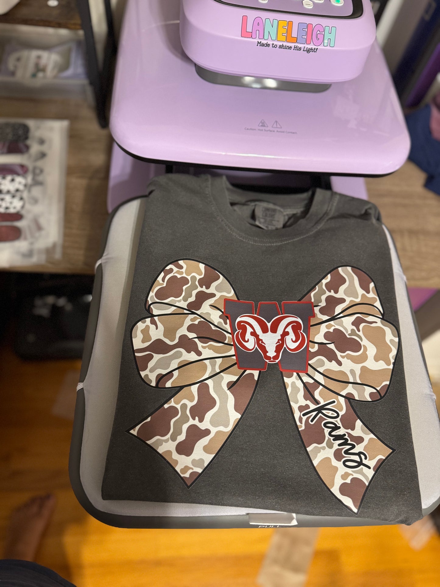 Camo Bow Rams Comfort Colors Tee