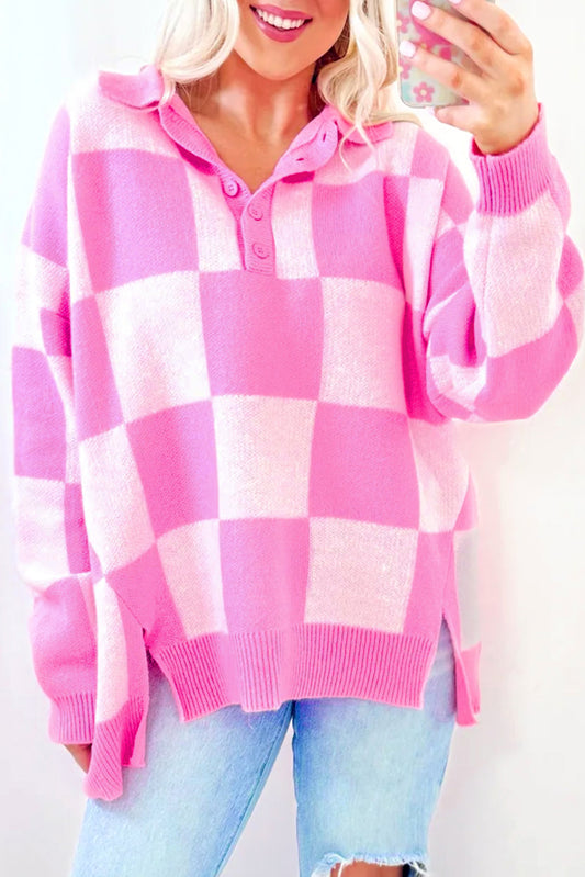 Bubblegum Checks Pullover Sweater - 9.15.25