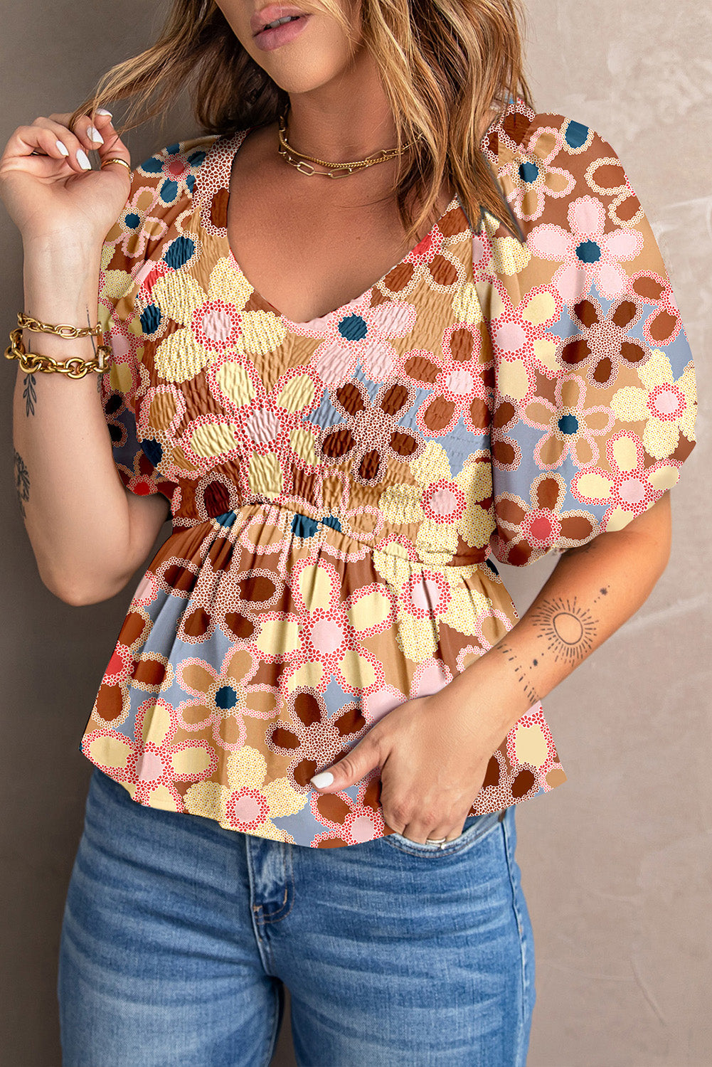 Spring Time Peplum Top