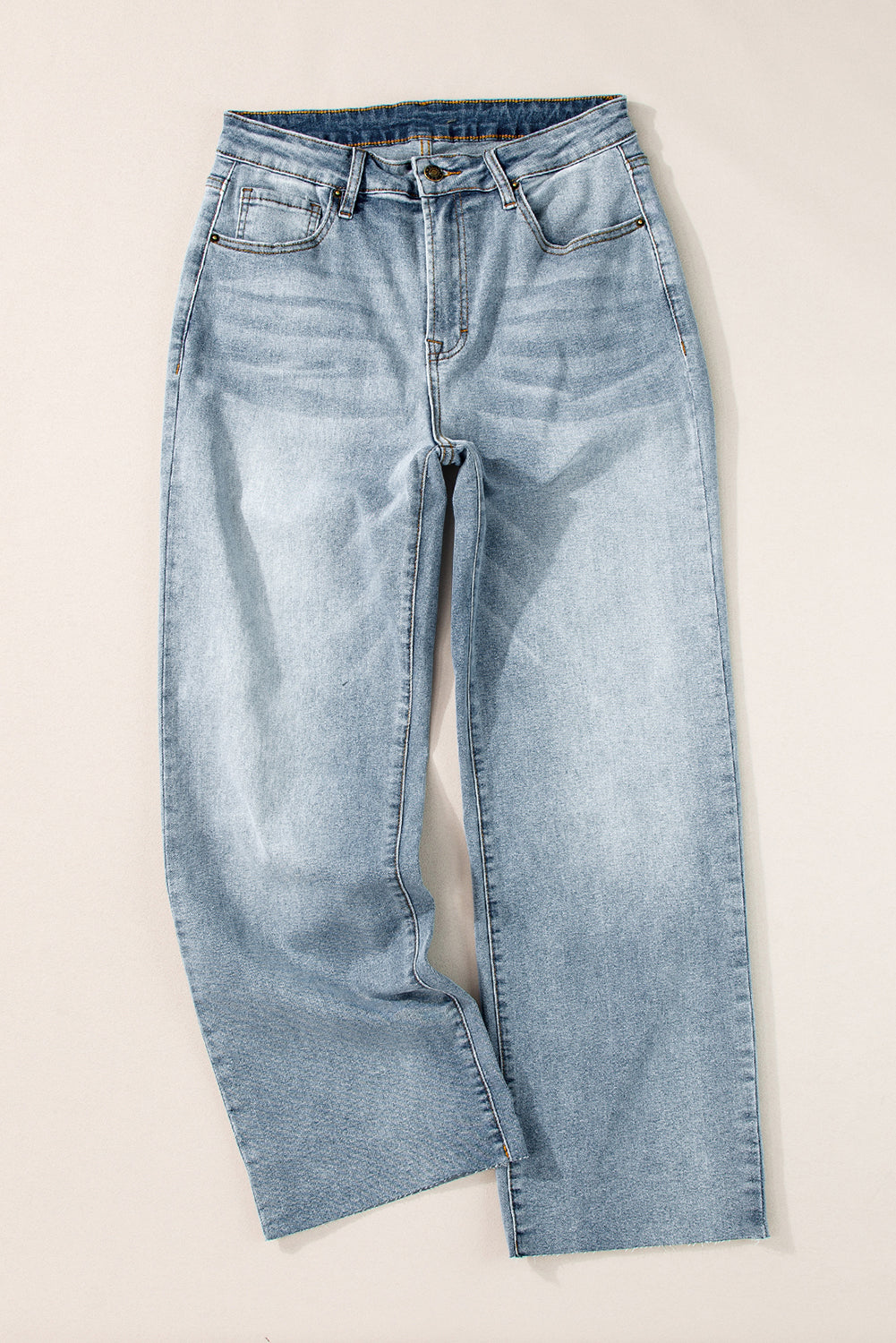 Blue Skies Raw Edge Straight Jeans