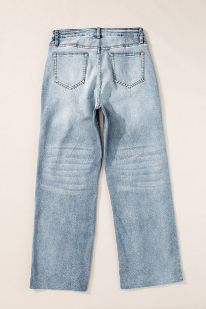 Blue Skies Raw Edge Straight Jeans