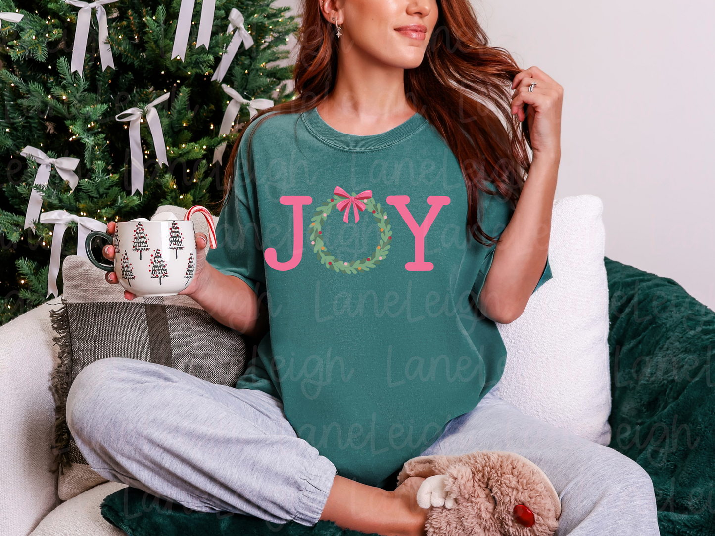 JOY Wreath Christmas Tee