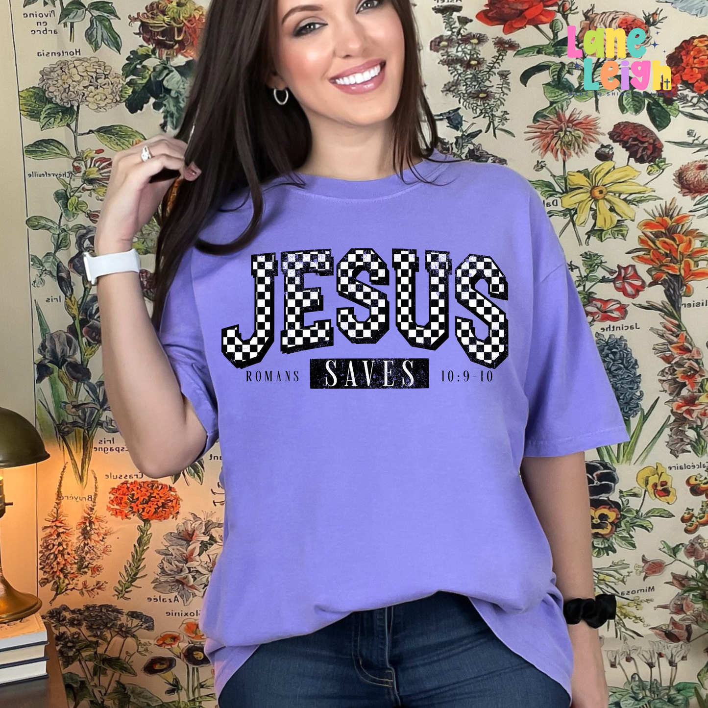 Jesus Saves Checkerboard Tee