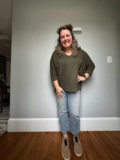 Jacquard Waffle Knit Top