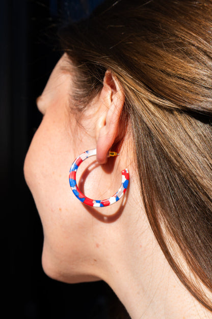 Camy Hoops - Red, White & Blue