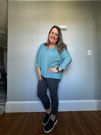 Jacquard Waffle Knit Top