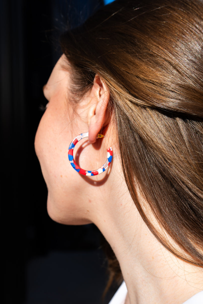 Camy Hoops - Red, White & Blue