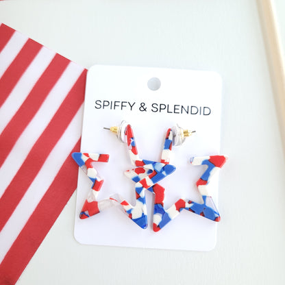 Star Hoops - Red, White & Blue