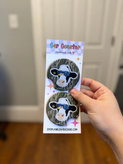 Camo Cow Car Coasters