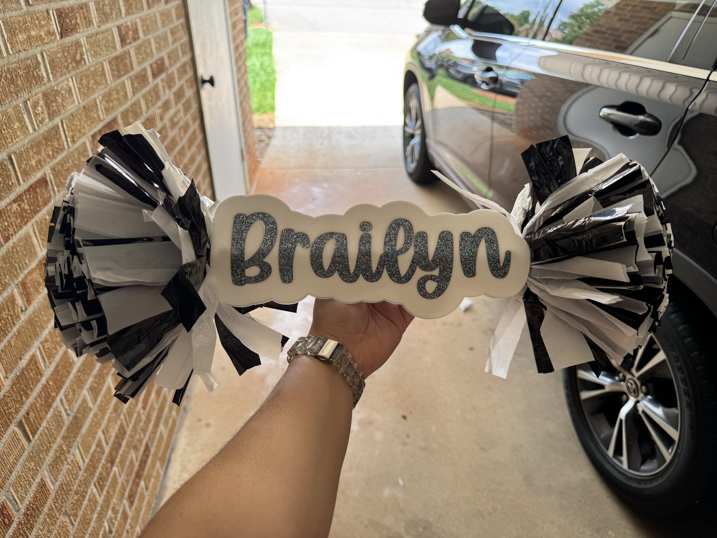 Personalized Cheer Stick with Pom