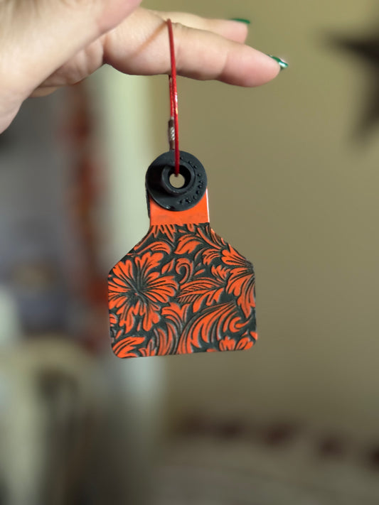 Colorful Floral Cowtag Keychains