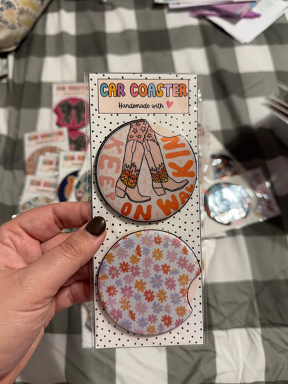 Keep Walkin Car Coaster