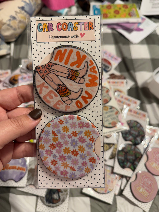 Keep Walkin Car Coaster