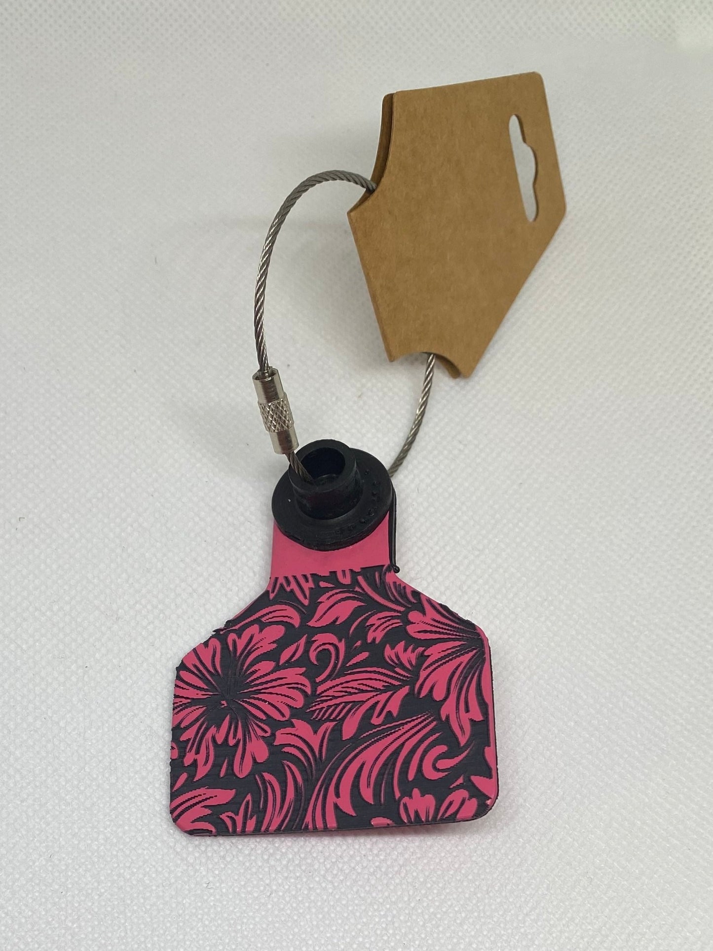 Colorful Floral Cowtag Keychains
