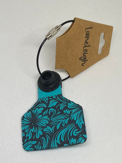Colorful Floral Cowtag Keychains