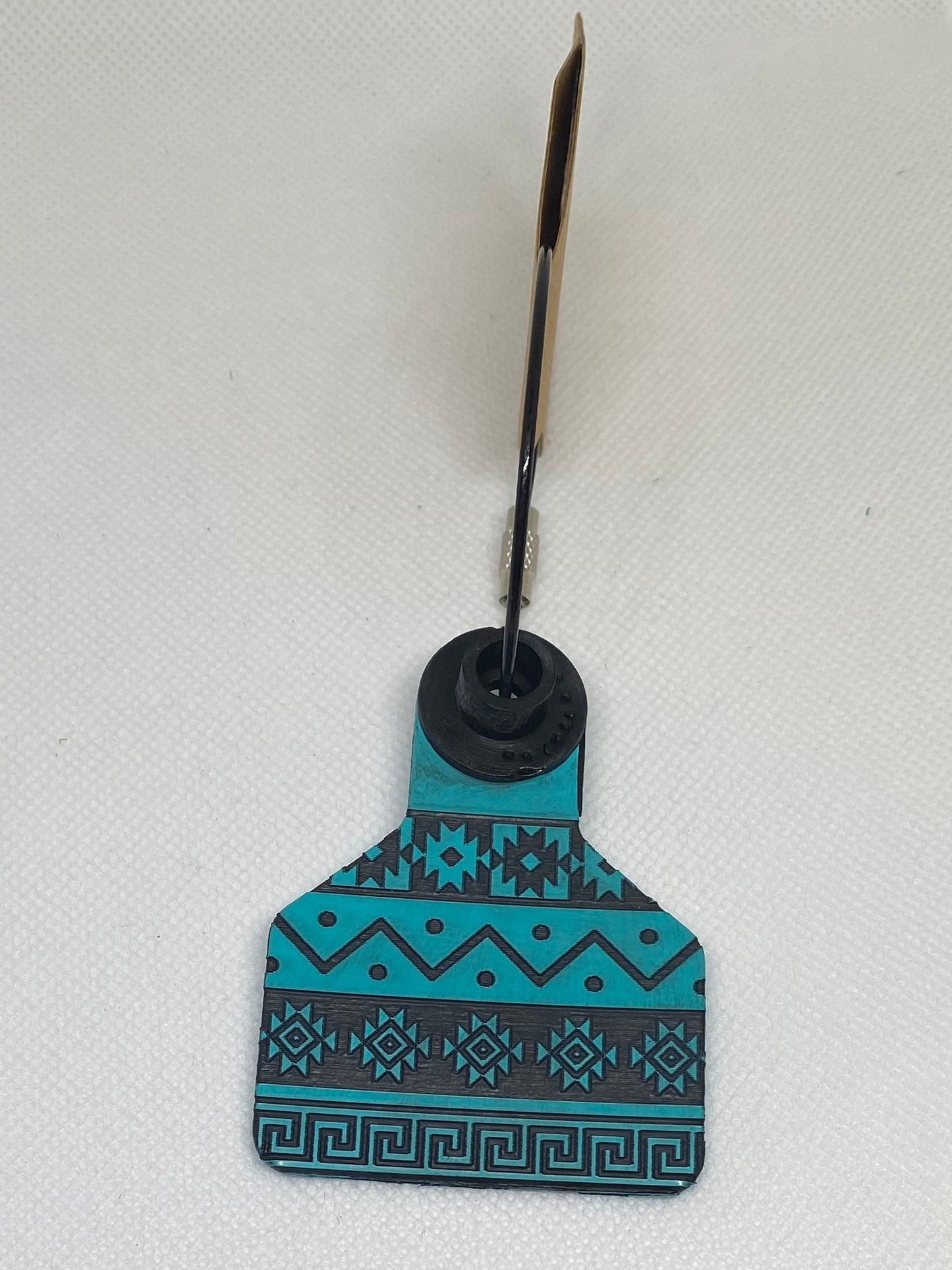 Colorful Aztec Cow Tag Keychains