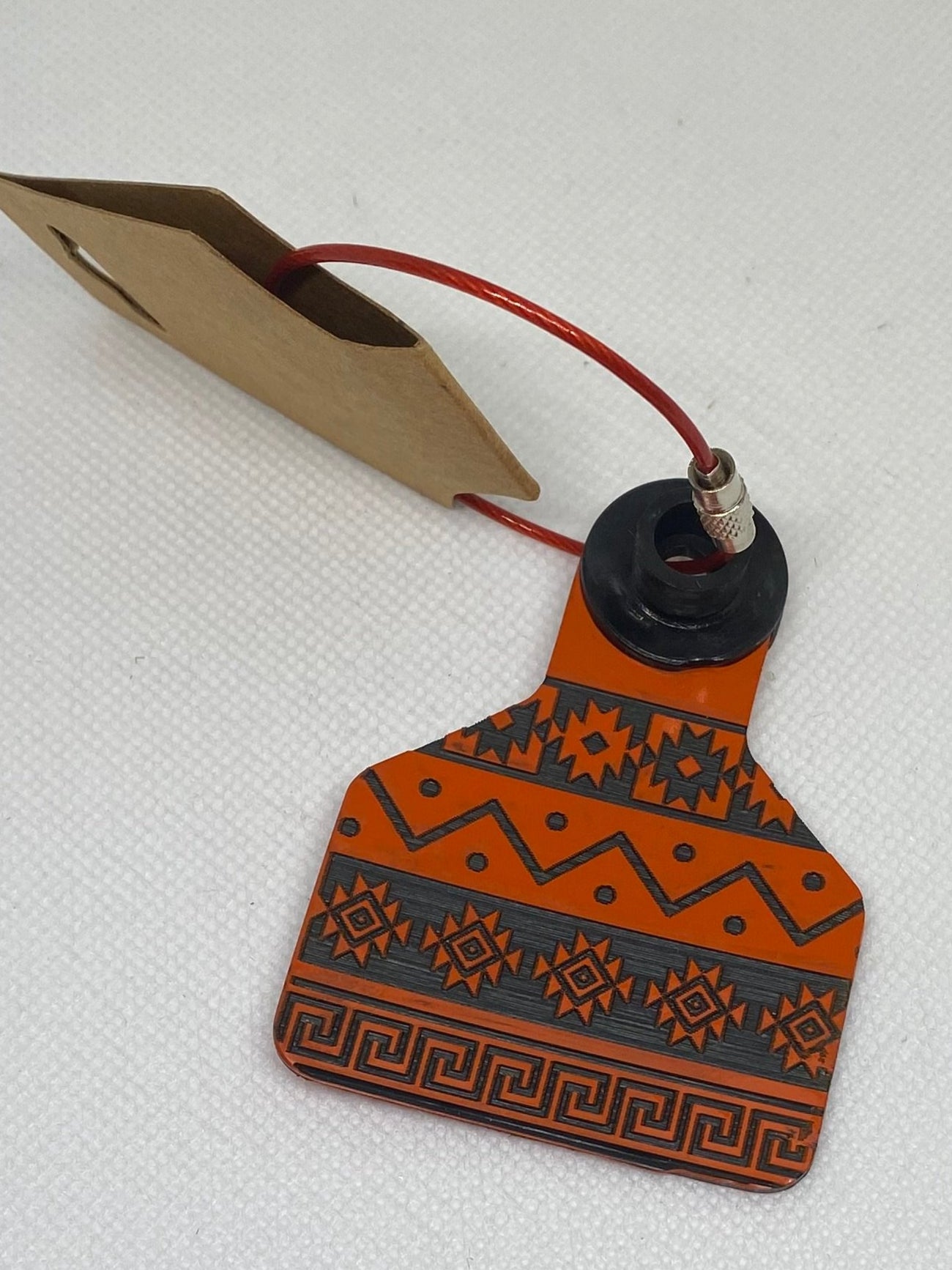 Colorful Aztec Cow Tag Keychains