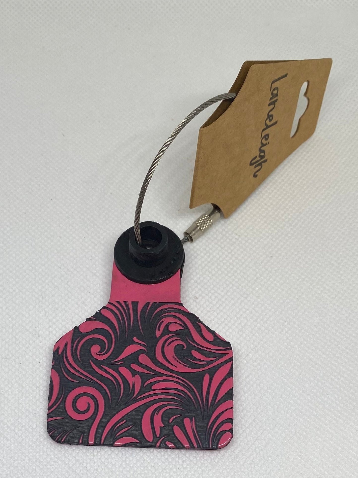 Colorful Floral Cowtag Keychains