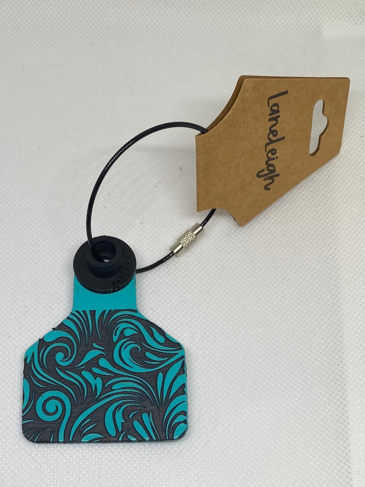 Colorful Floral Cowtag Keychains