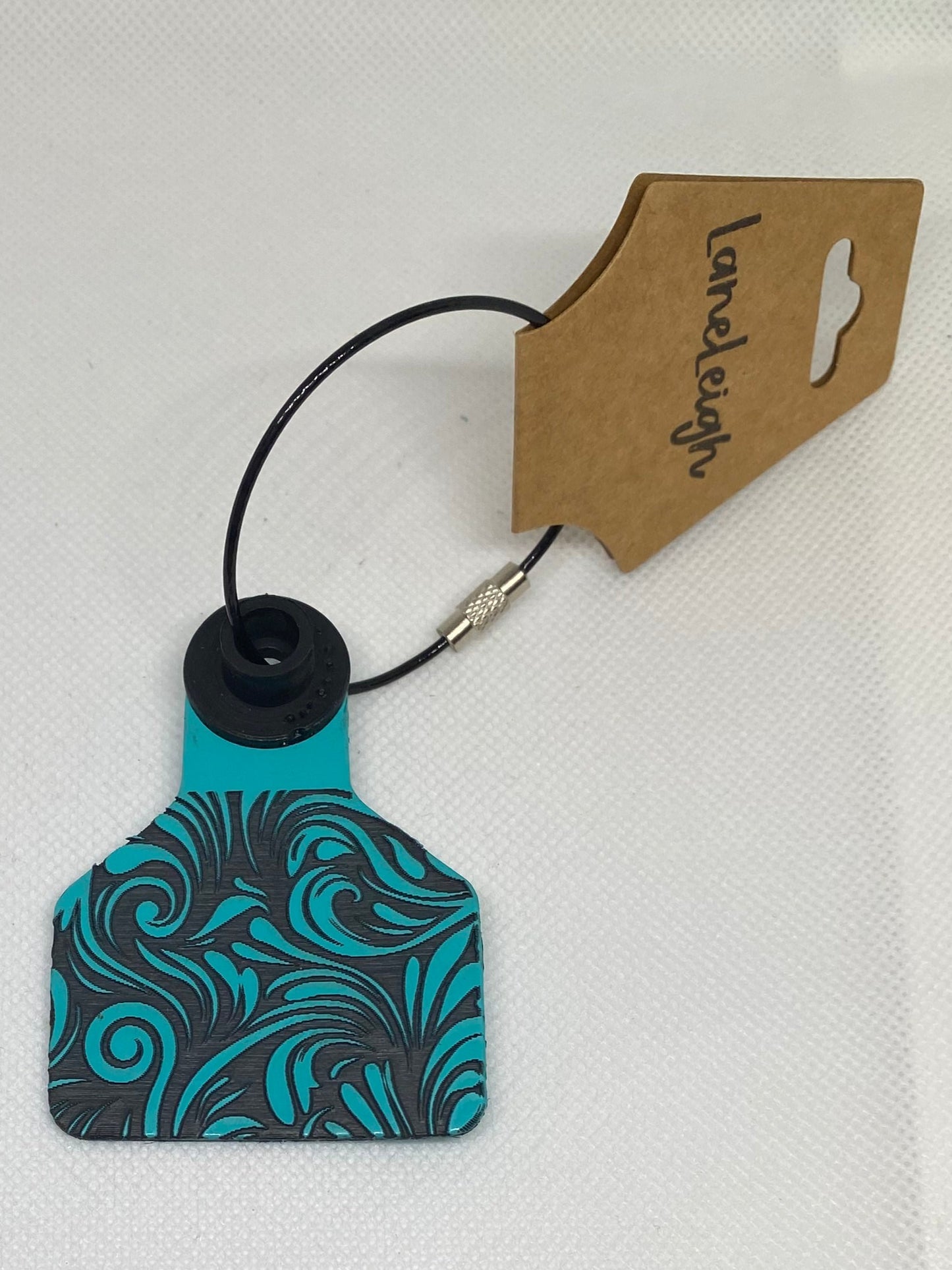 Colorful Floral Cowtag Keychains