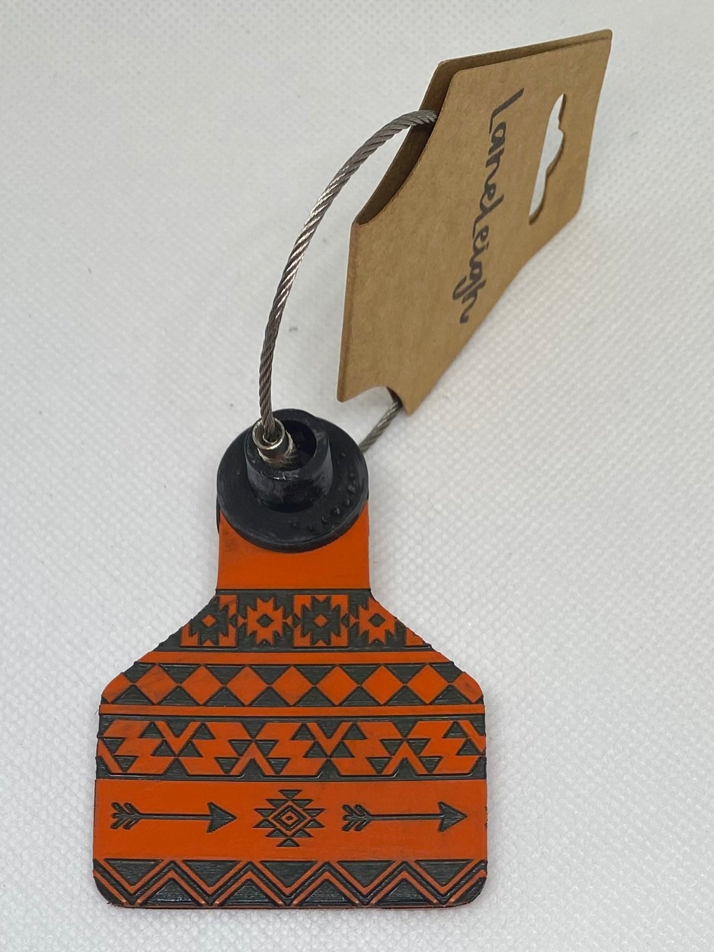Colorful Aztec Cow Tag Keychains