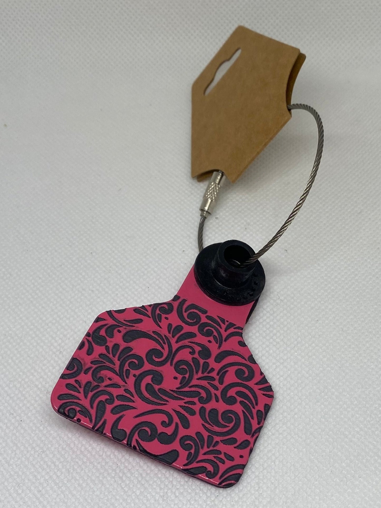 Colorful Aztec Cow Tag Keychains
