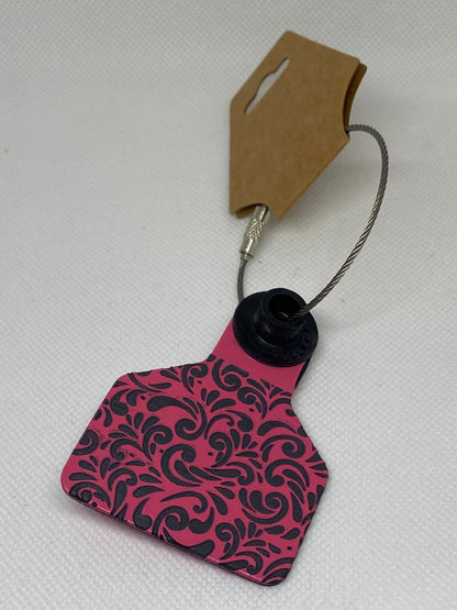 Colorful Aztec Cow Tag Keychains