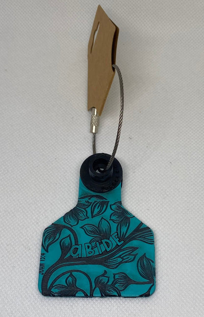 Colorful Floral Cowtag Keychains