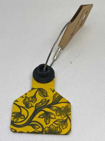 Colorful Floral Cowtag Keychains