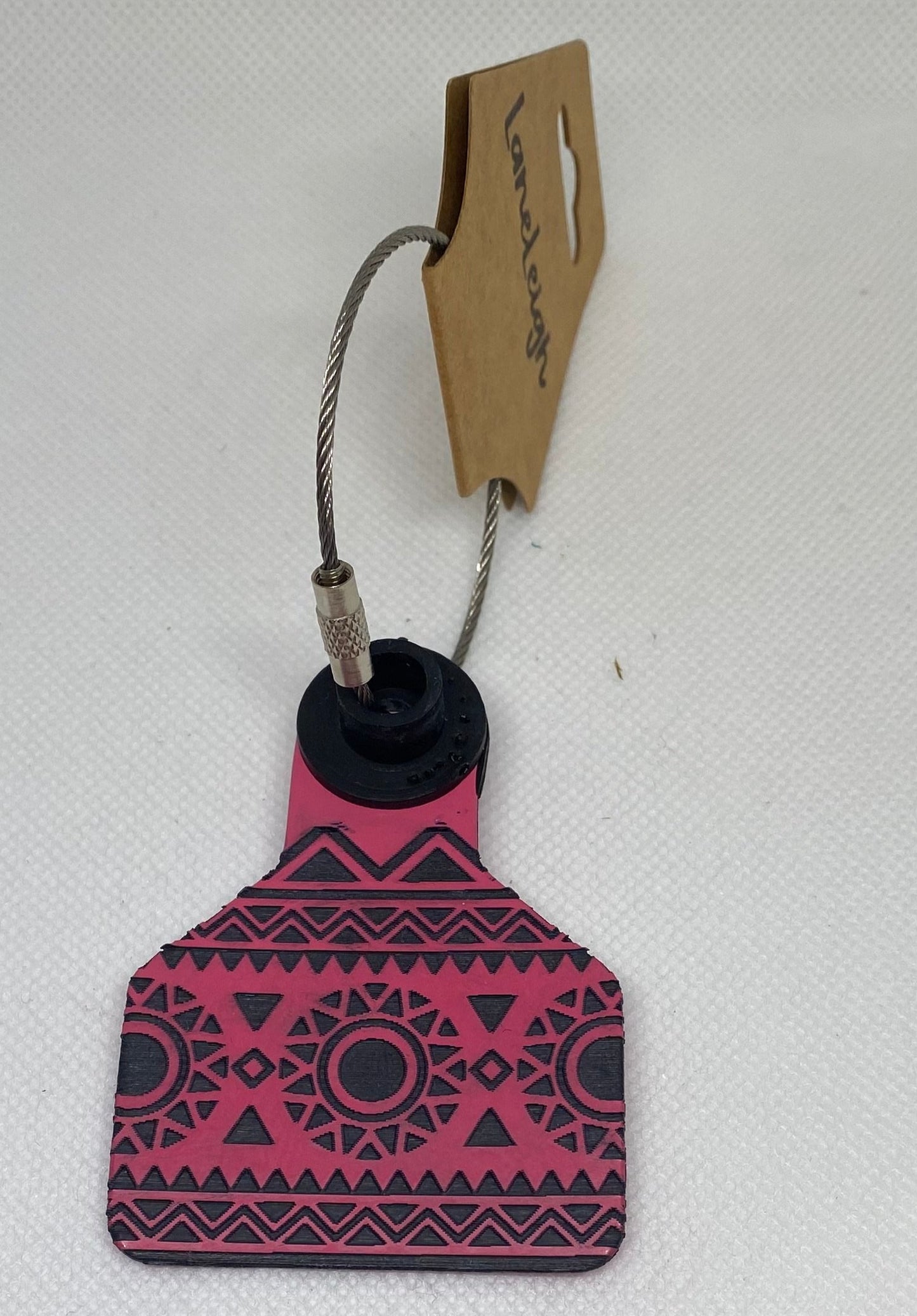 Colorful Aztec Cow Tag Keychains