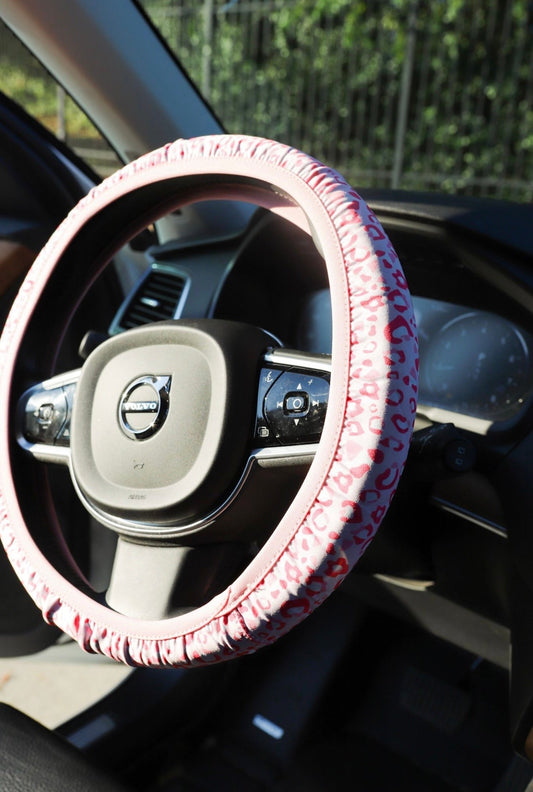 Pink Leopard Steering Wheel Cover