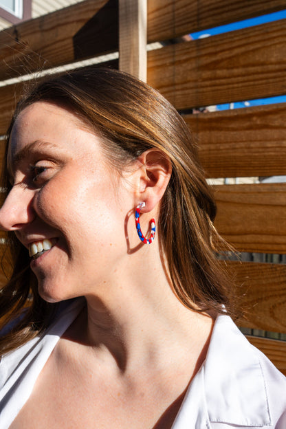 Camy Hoops - Red, White & Blue
