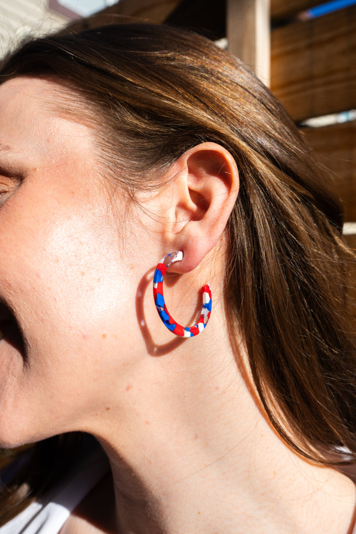 Camy Hoops - Red, White & Blue