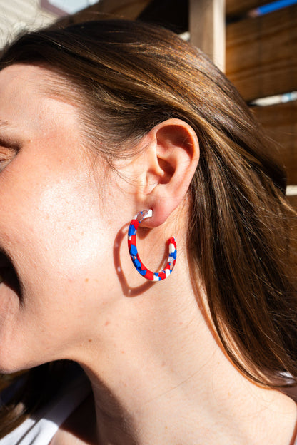 Camy Hoops - Red, White & Blue
