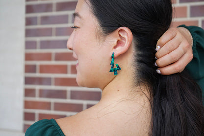 Christmas Tree Hoops - Dark Green