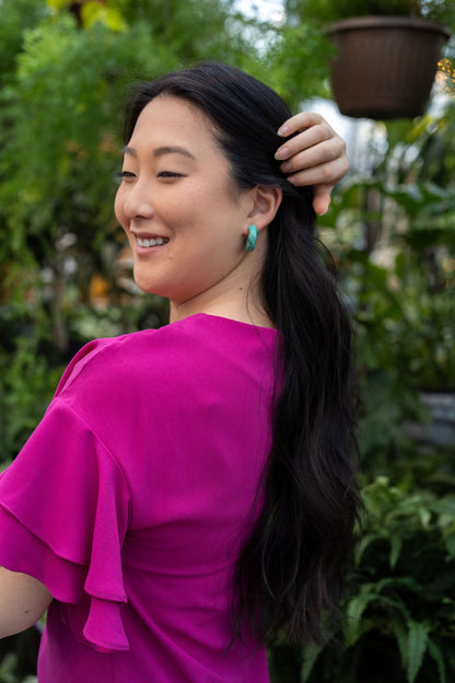 Chloe Hoops - Turquoise